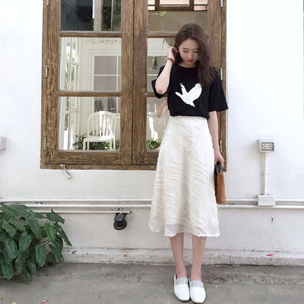 連衣裙女夏季2018新款pp home文藝氣質女神范中長款裙子兩件套裝